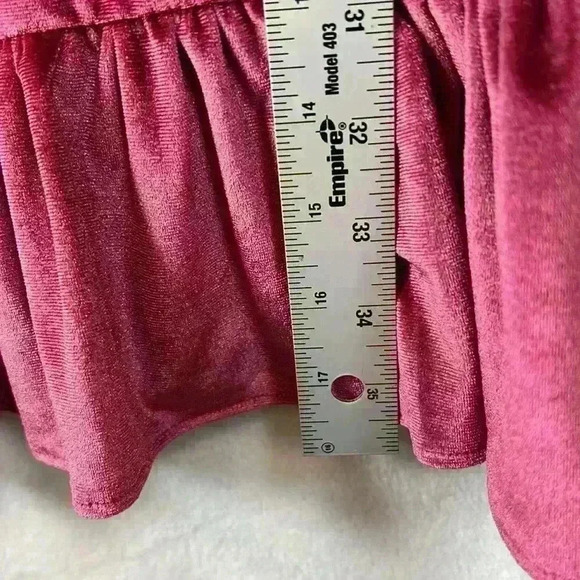 Lauren Conrad Velour Dress Sz Small Elastic Smocked Top Christmas Holiday Date - Picture 9 of 9